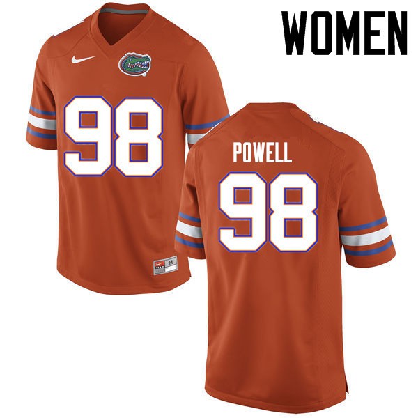 Florida Gators Women #98 Jorge Powell College Football Jersey Orange